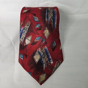 WEMBLEY Vintage Men`s Tie Fashion  Fun Red Brown Blue Gray 4 X 58